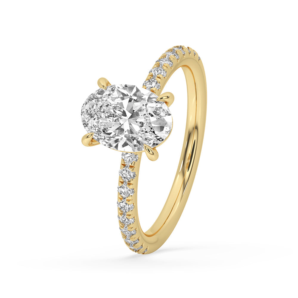 Oval Cut Diamond Ring With Elegant Claw Prong Setting