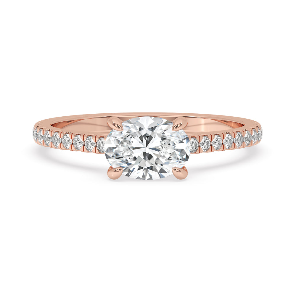 Oval Cut Diamond Ring With East West Setting Main image