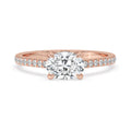 Oval Cut Diamond Ring With East West Setting
