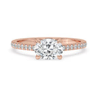 Oval Cut Diamond Ring With East West Setting