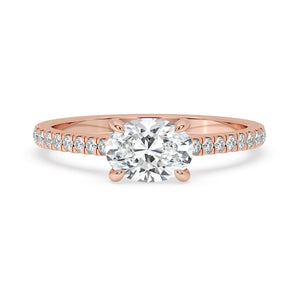 Oval Cut Diamond Ring With East West Setting