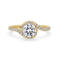 Twisted Engagement Ring Featuring a Sparkling Round Diamond