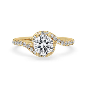 Twisted Engagement Ring Featuring a Sparkling Round Diamond