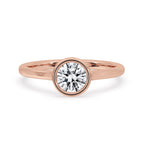 Bezel Engagement Ring With Round Diamond