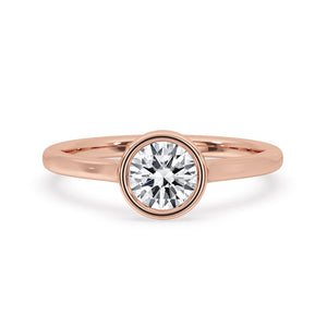 Bezel Engagement Ring With Round Diamond