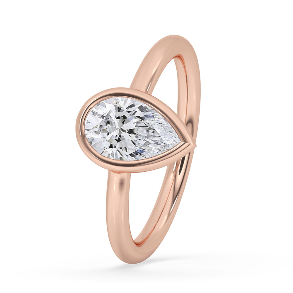 Bezel Set Diamond Ring With Classic Solitaire Setting