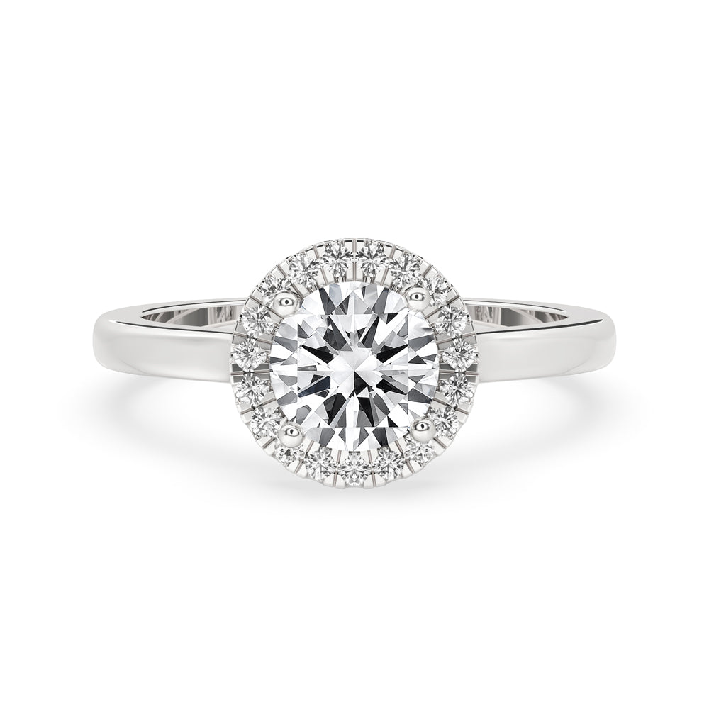 Halo Diamond Engagement Ring with Lab Grown Diamond