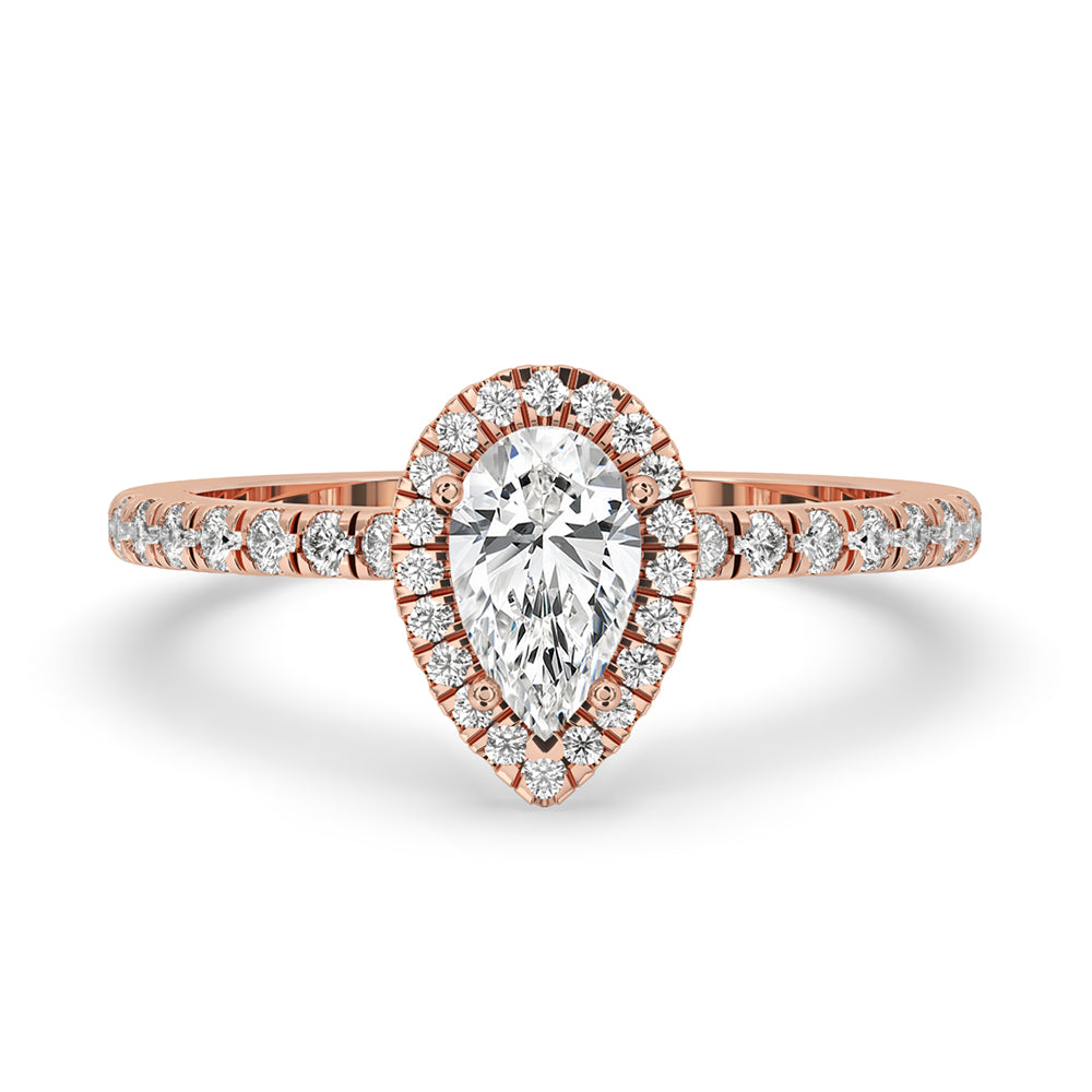 Pear Shaped Halo Engagement Ring