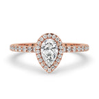 Pear Shaped Halo Engagement Ring