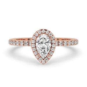 Pear Shaped Halo Engagement Ring