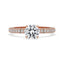 Round Cut Hidden Halo Engagement Ring with Pave Setting