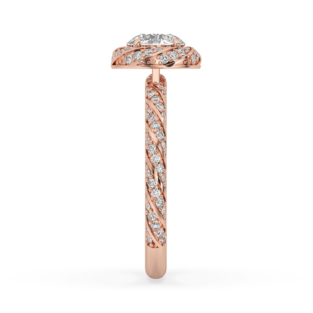 Round Diamond Engagement Ring - Twist Ring