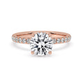 Round Diamond Double Hidden Halo Engagement Ring