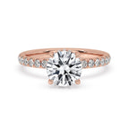 Round Diamond Double Hidden Halo Engagement Ring