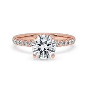 Round Diamond Double Hidden Halo Engagement Ring