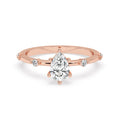 Pear Diamond Ring With Side Round Diamonds