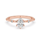 Pear Diamond Ring With Side Round Diamonds