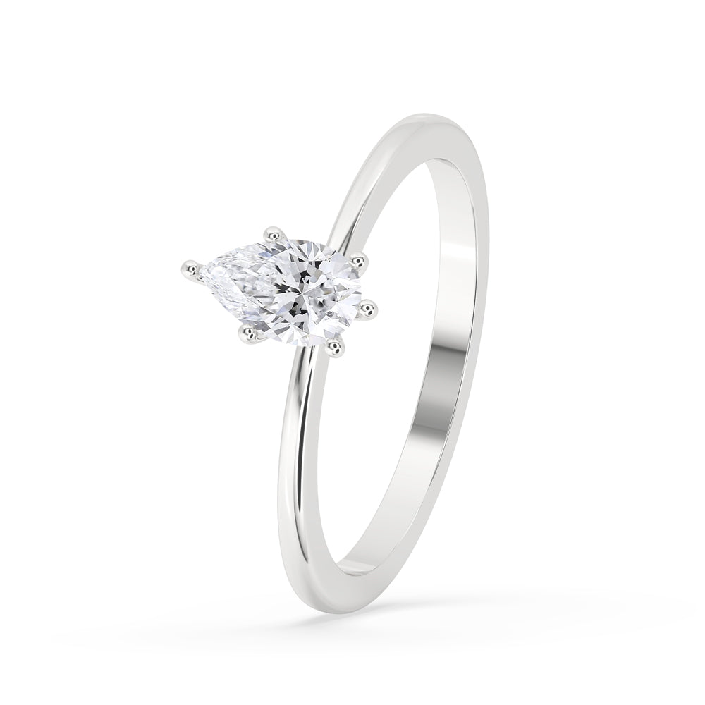 Pear Shape Diamond Ring With Solitaire Style