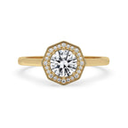 Round Diamond Halo Engagement Ring