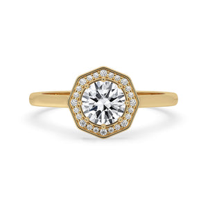 Round Diamond Halo Engagement Ring