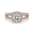 Split Shank Ring With Round Halo Diamond