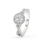 Twisted Engagement Ring With Halo Style