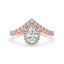 Pear Halo Engagement Ring With Chevron Style