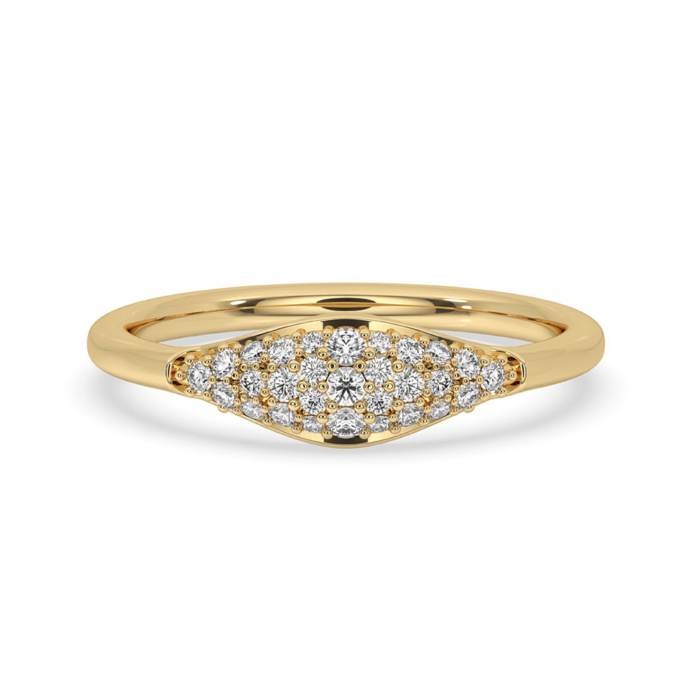 Round Cut Diamond Signet Ring Immagine principale del prodotto