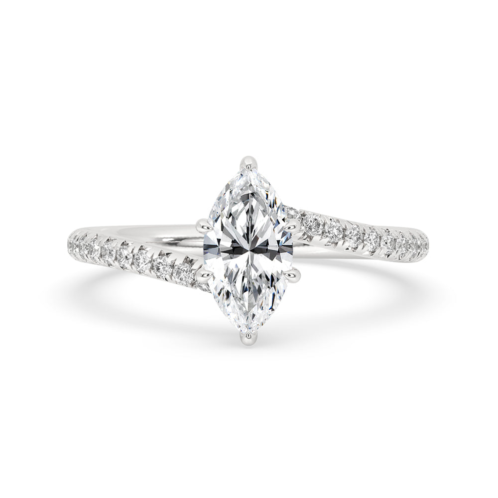 Marquise Pave Engagement Ring Main image