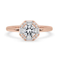 Octagon Ring With Halo Style