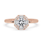Octagon Ring With Halo Style