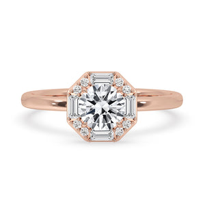 Octagon Ring With Halo Style
