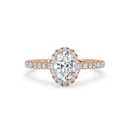 Oval Halo Engagement Ring in Rose Gold