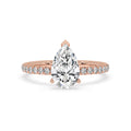 Pear Diamond Pave Band Engagement Ring