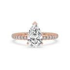 Pear Diamond Pave Band Engagement Ring