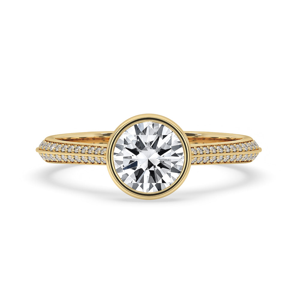 Bezel Set Engagement Ring with Lab Grown Diamond