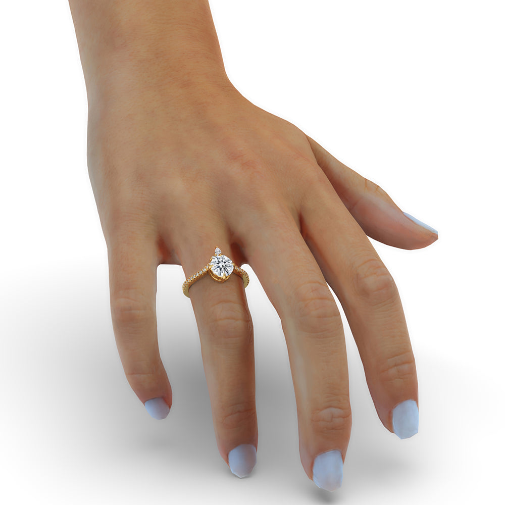 Pear Cut Diamond Ring in Yellow Gold for Timeless Style