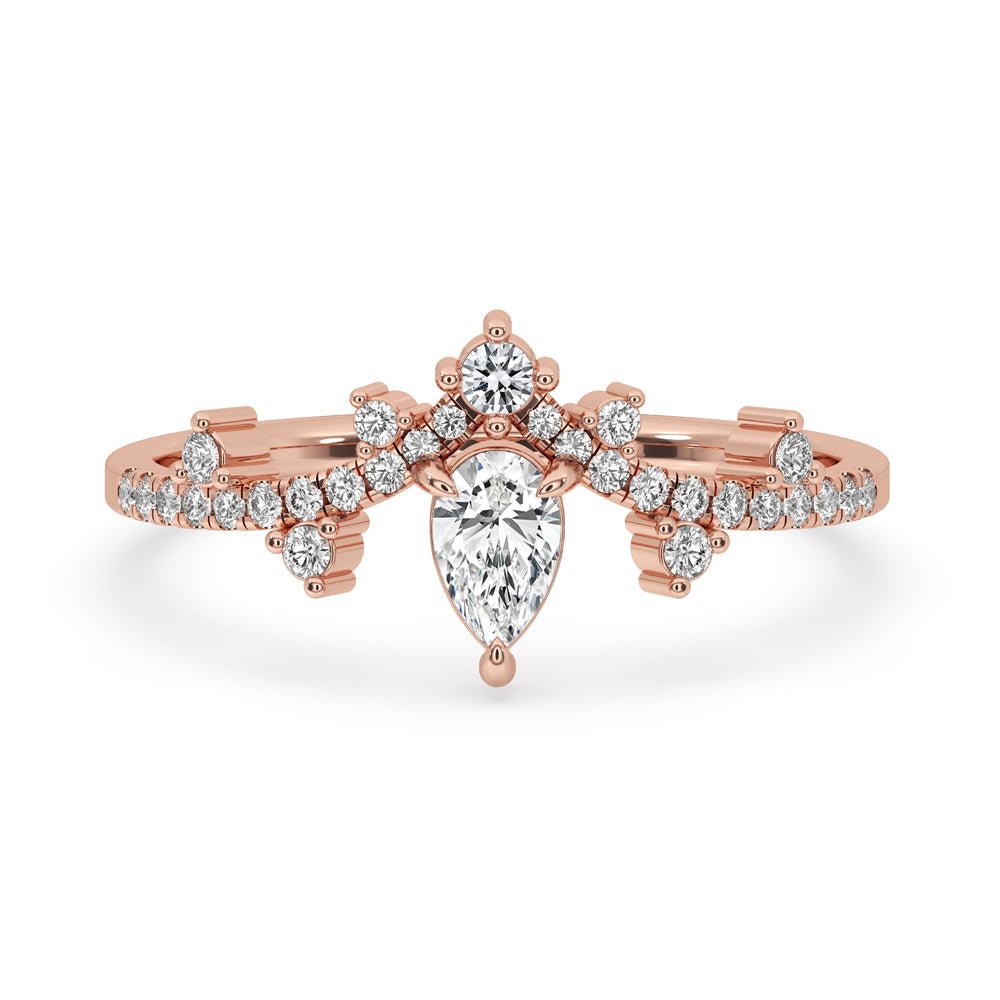 Pear Cut Engagement Ring with Rose Gold Setting Main image