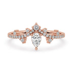 Pear Cut Engagement Ring with Rose Gold Setting