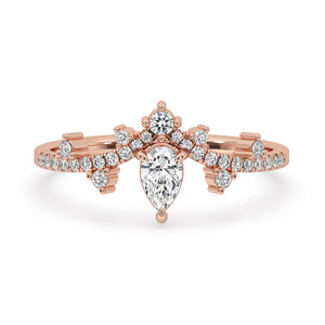 Pear Cut Engagement Ring with Rose Gold Setting