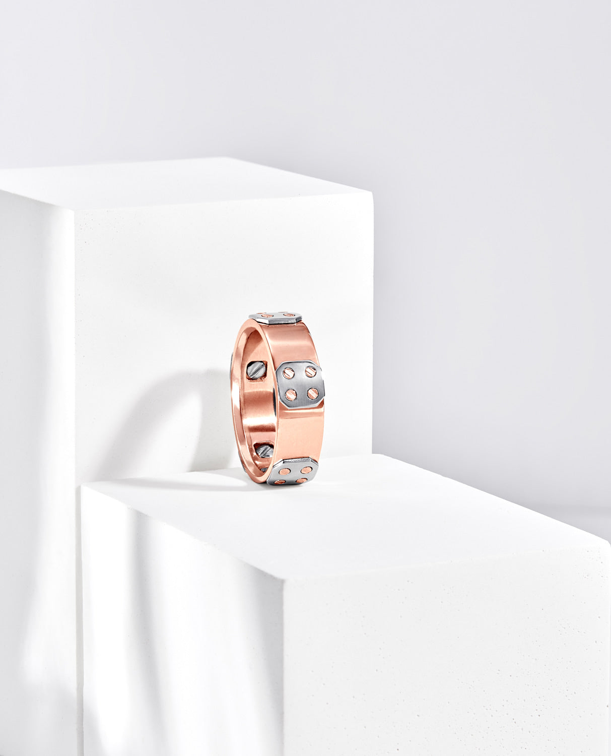BARITE Two Tone Gold Wedding Ring