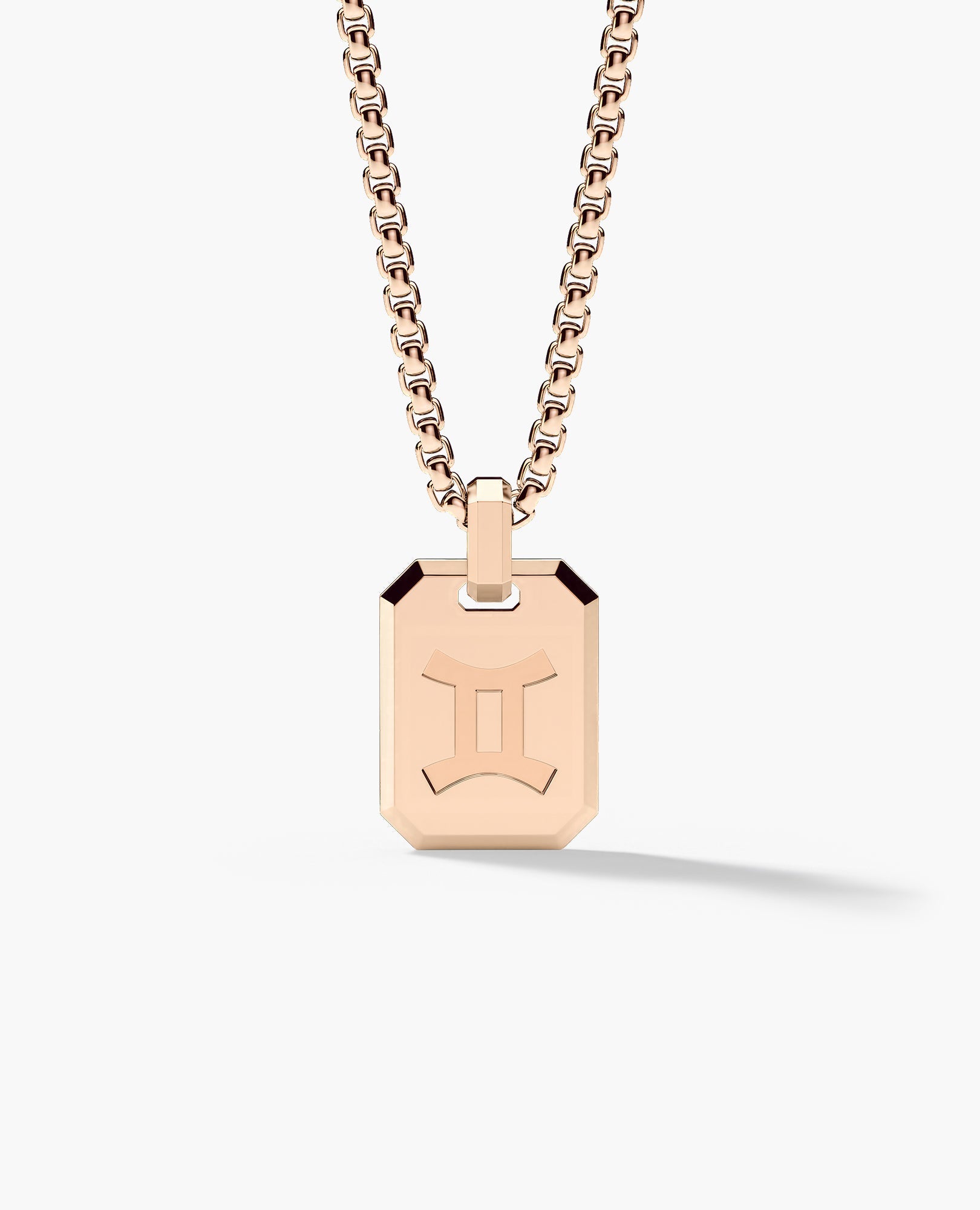 GEMINI MINI ZODIAC Dog Tag Gold Pendant