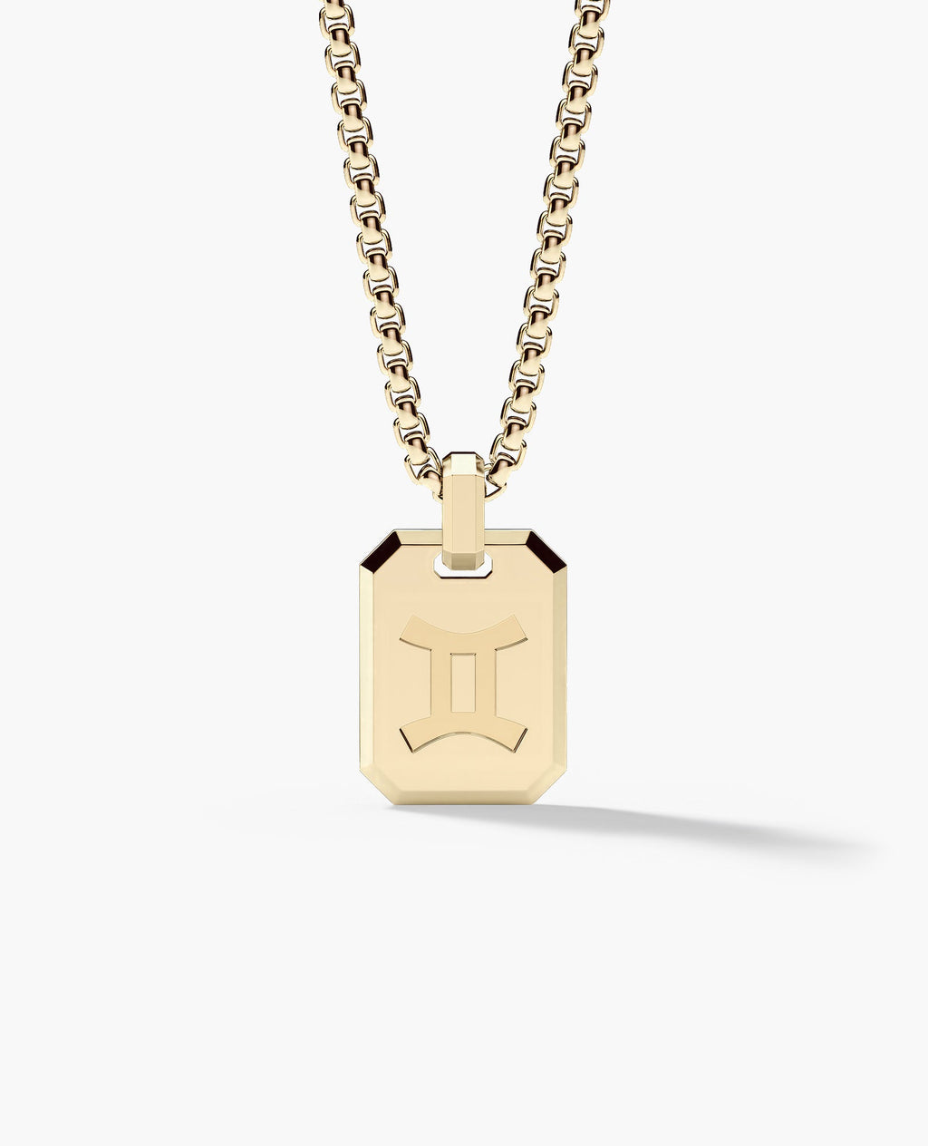 GEMINI MINI ZODIAC Dog Tag Gold Pendant