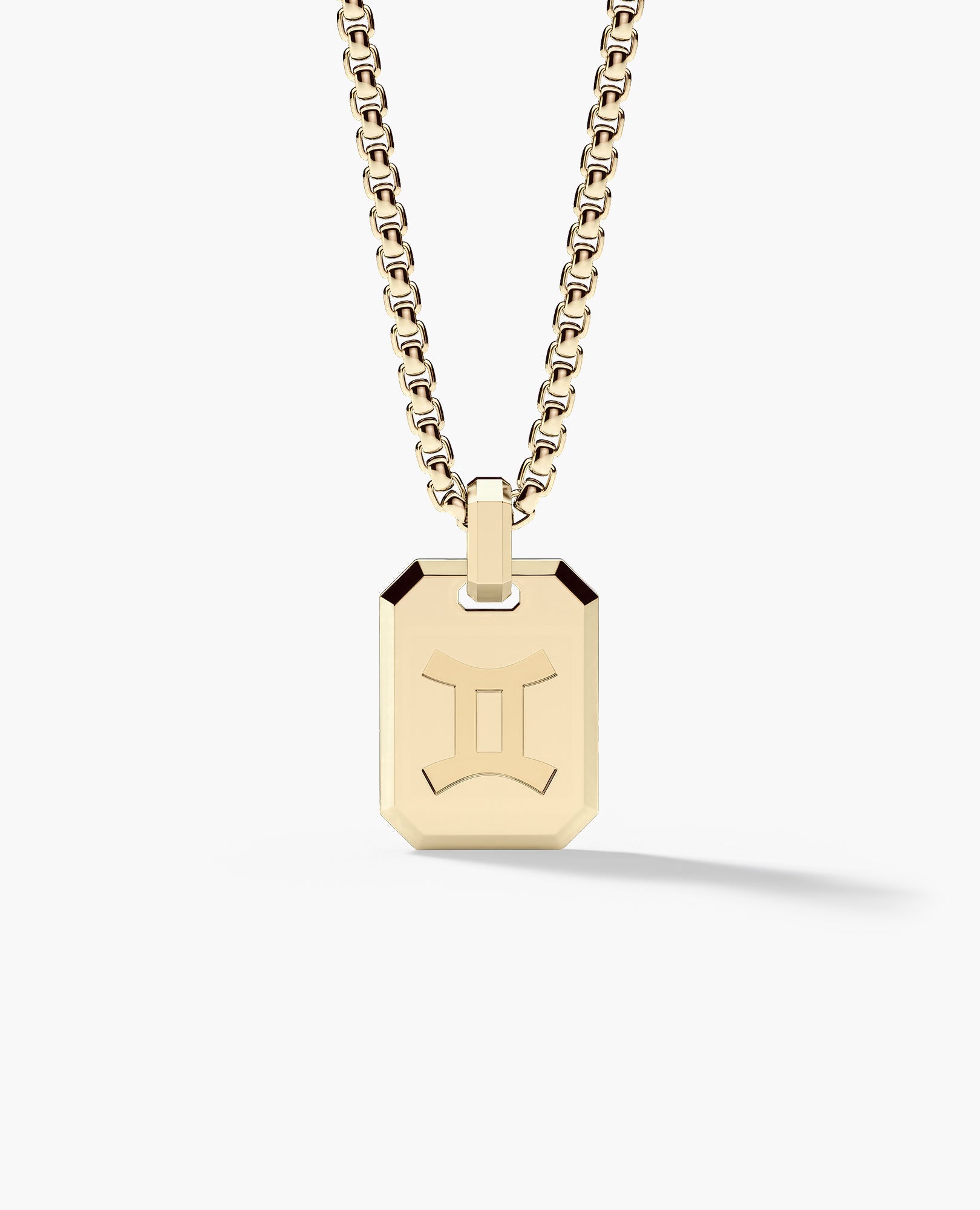 GEMINI MINI ZODIAC Dog Tag Gold Pendant