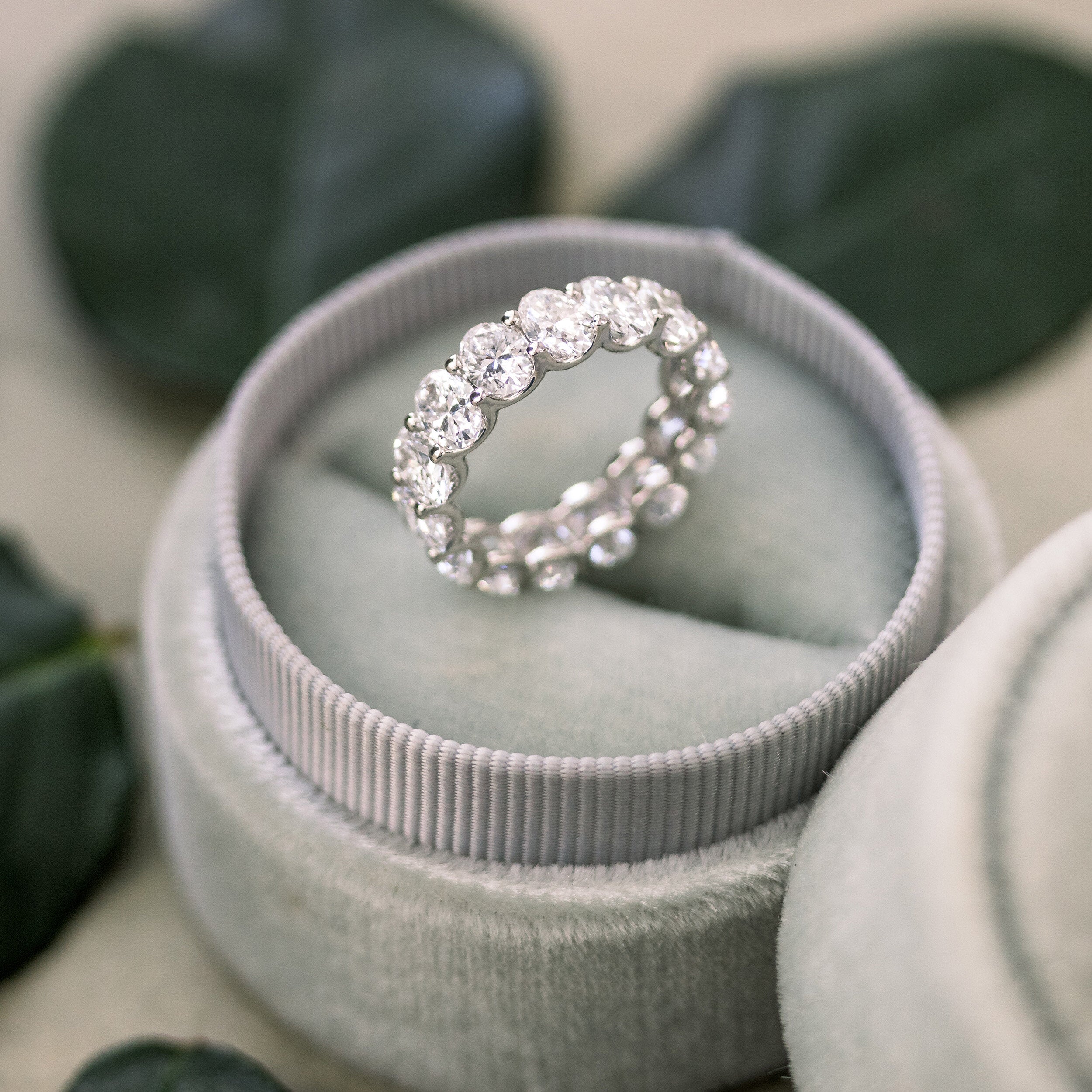 3.0 CT Oval Cut Moissanite Full Eternity Wedding Band