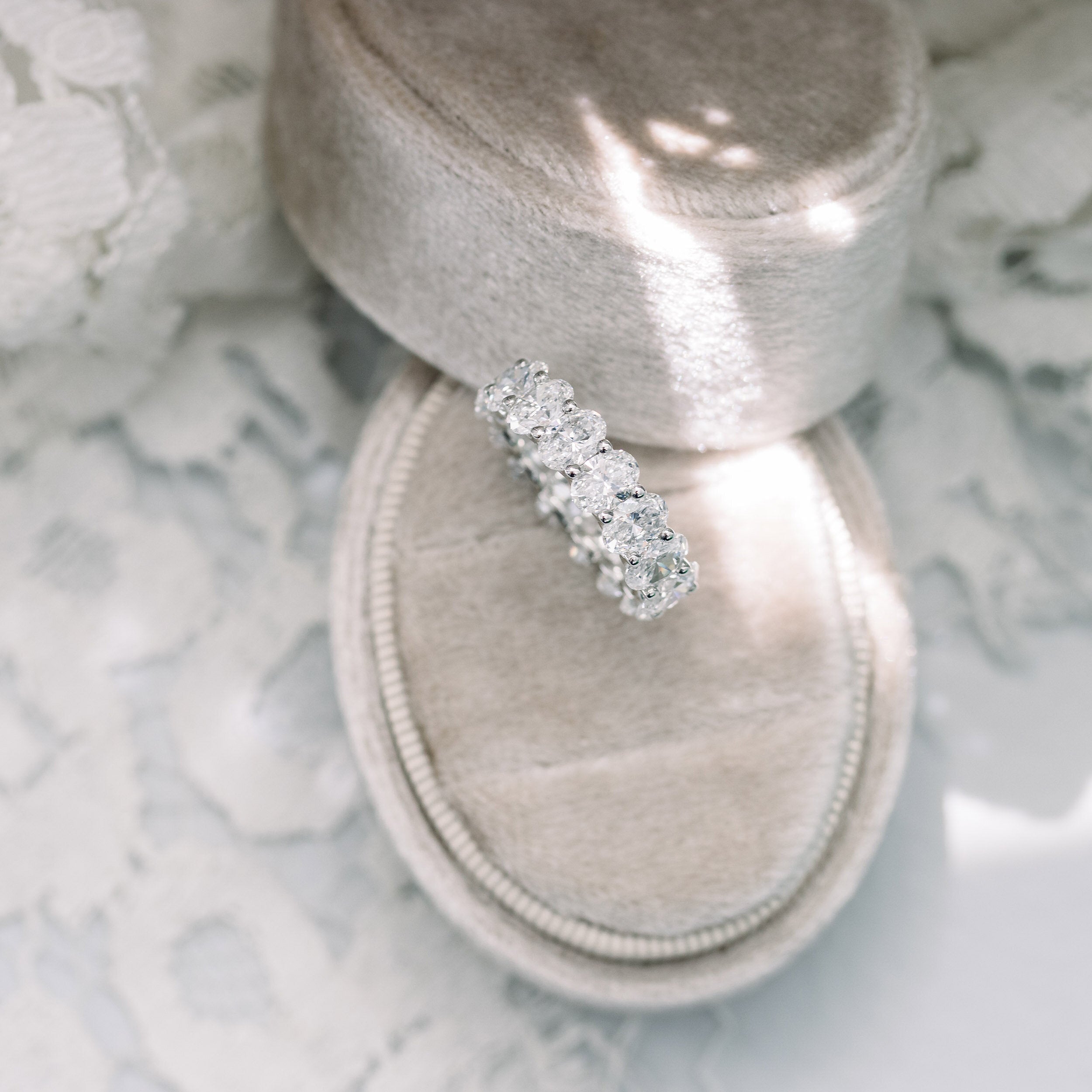 3.0 CT Oval Cut Moissanite Full Eternity Wedding Band