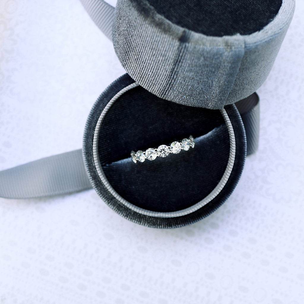 2.0 TCW Round Brilliant Cut Full Eternity Diamond Wedding Band