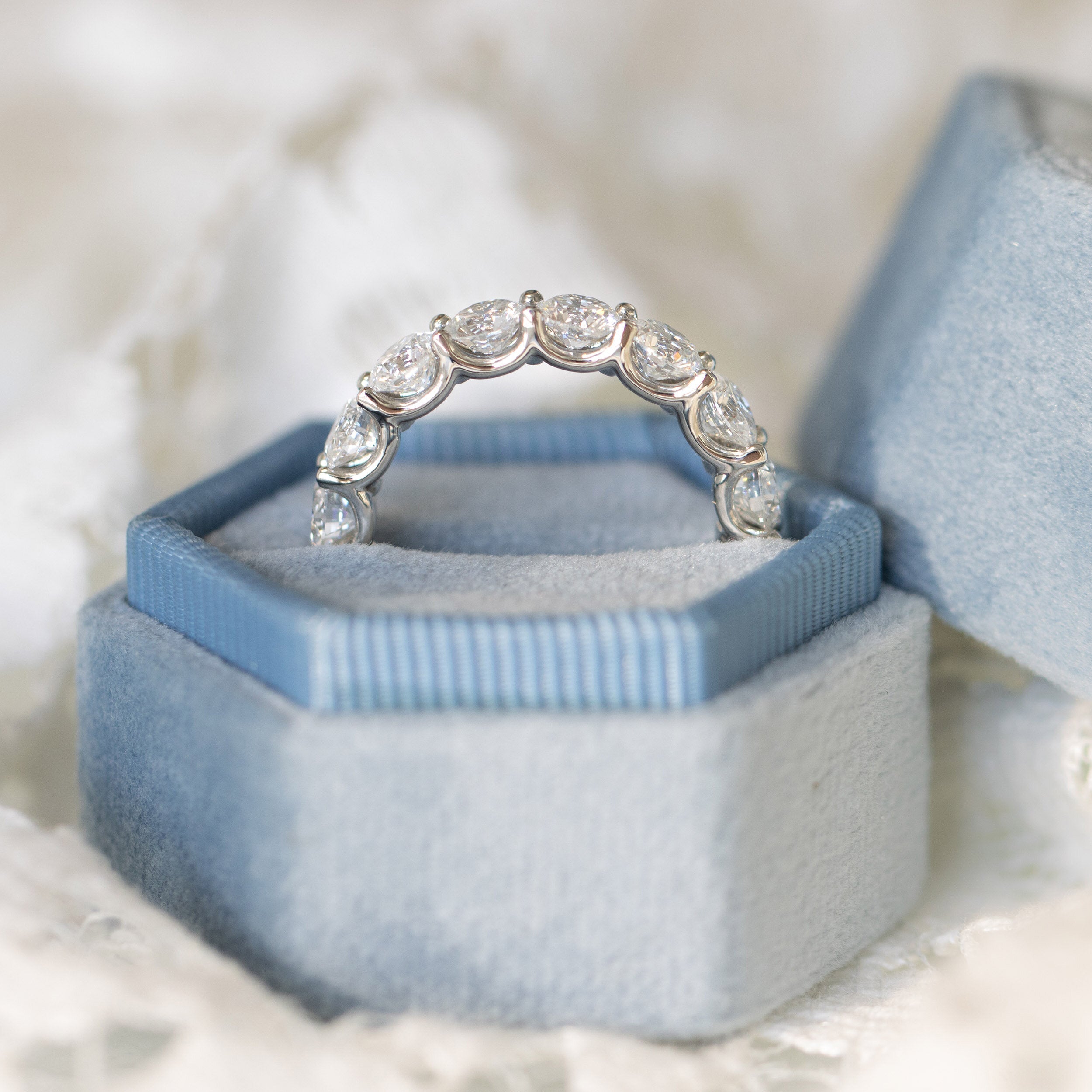 2.0 TCW Round Brilliant Cut Full Eternity Diamond Wedding Band