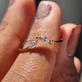 Marquise And Round Wedding Band In Chevron Style