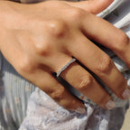 Round Cut Wedding Band In Half Eternity Style